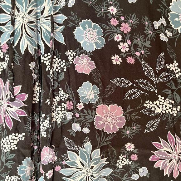 Ann Taylor LOFT Floral Lightweight Wide Leg Drawstring Pull On Multi Color Pants - Picture 8 of 10